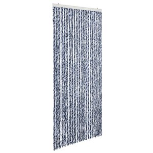 vidaXL Moustiquaire Bleu blanc et argenté 90x220 cm Chenille