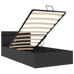 vidaXL Cadre de lit à rangement hydraulique sans matelas avec LED noir