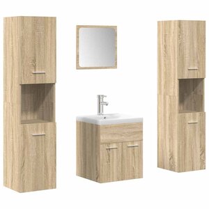 vidaXL Ensemble de meubles de salle de bain 5 Pièces chêne sonoma