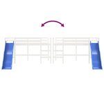 vidaXL Lit mezzanine d'enfants sans matelas avec toboggan 90x190 cm