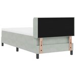 Lit à ressort avec matelas vidaXL Gris clair 90x200 cm Velours