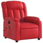 vidaXL Fauteuil de massage inclinable électrique rouge similicuir