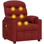 vidaXL Fauteuil électrique de massage Bordeaux Tissu