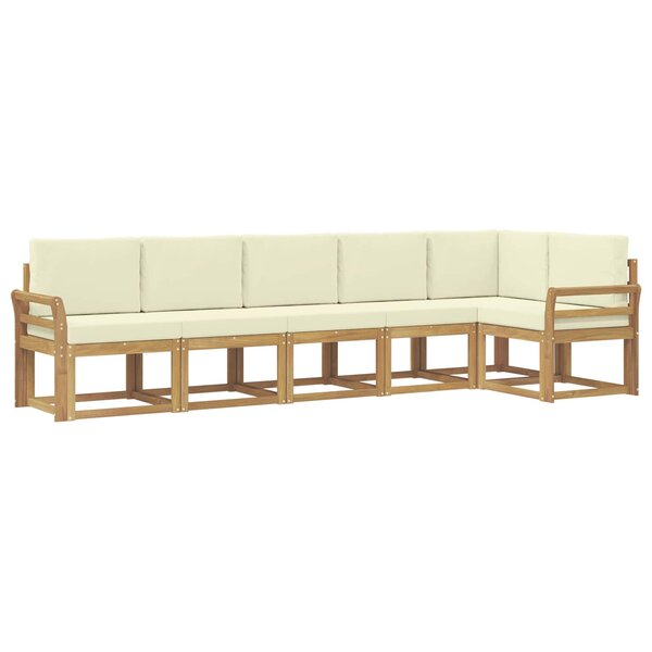 vidaXL Ensemble de canapés d'extérieur 6 pc Blanc et crème Polyester