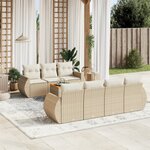 vidaXL Salon de jardin avec coussins 8 Pièces beige résine tressée