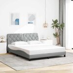 vidaXL Cadre de lit sans matelas gris clair 160x200 cm tissu