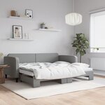vidaXL Lit de jour avec gigogne sans matelas gris clair 90x200 cm