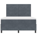 vidaXL Lit à ressort avec matelas et LED Gris foncé 140x200 cm Velours