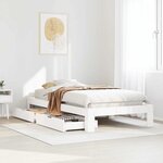 vidaXL Cadre de lit sans matelas blanc 100x200 cm bois de pin massif