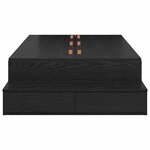 vidaXL Cadre de lit de rangement Noir Chêne 90x190 cm