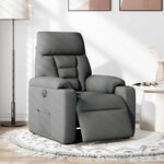vidaXL Fauteuil inclinable électrique Gris foncé Tissu