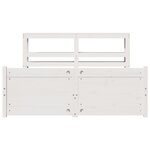 vidaXL Cadre de lit et tête de lit sans matelas blanc 135x190 cm