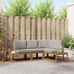 vidaXL 4 pc Ensemble de canapés d'extérieur Gris Naturel et Clair