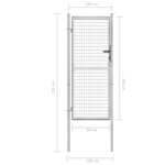 vidaXL Porte de jardin Acier galvanisé 105x250 cm Argenté