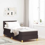 vidaXL Lit à ressorts avec matelas Marron foncé 80 x 200 cm tissu