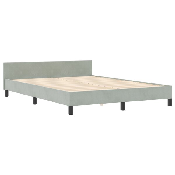 vidaXL Lit Gris clair 160x200 cm Velours