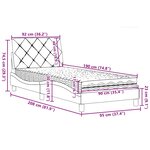 vidaXL Lit avec matelas gris foncé 90x190 cm tissu