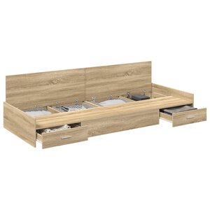 vidaXL Cadre de lit Chêne Sonoma 75 x 190 cm Bois d'ingénierie