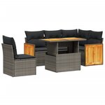 vidaXL Salon de jardin avec coussins 6 Pièces beige résine tressée