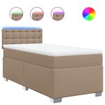 vidaXL Sommier à lattes de lit avec matelas Cappuccino 100x200 cm