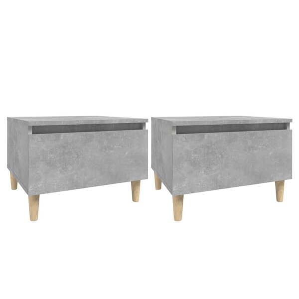 vidaXL Tables d'appoint 2 Pièces Gris béton 50x46x35 cm Bois d'ingénierie