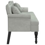 vidaXL Banc avec coussins Gris clair 120 5 x 65 x 75 cm Velours