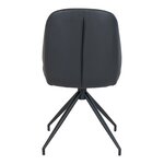2 chaises de salle à manger pivotante noire en tissu avec pieds noirs