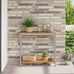 vidaXL Table de jardin avec stockage Naturel et gris 80 x 35 x 75 cm