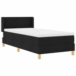 vidaXL Lit à ressorts avec matelas Noir 200 x 90 cm Polyester
