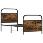 vidaXL Cadre de lit sans matelas chêne fumé 75x190cm bois d'ingénierie