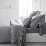 Drap housse - 160 x 200+23 cm uni - Acier