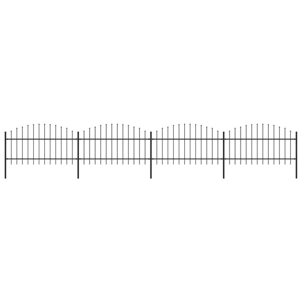 vidaXL Clôture de jardin à dessus en lance Acier (1-1 25)x6 8 m Noir