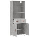 vidaXL Buffet haut Gris béton 69 5x34x180 cm Bois d'ingénierie