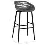 vidaXL Chaises de bar lot de 4 gris