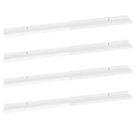 vidaXL Étagères murales 4 Pièces Blanc brillant 100x9x3 cm