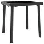 vidaXL Transat avec Table 2 Pièces Noir 40 x 40 x 40.5 cm polyrotin