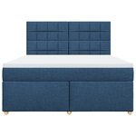 vidaXL Sommier à lattes de lit avec matelas Bleu 180x200 cm Tissu