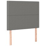 vidaXL Sommier à lattes de lit avec matelas Gris foncé 90x200 cm Tissu