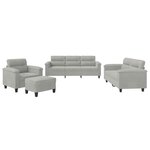 vidaXL Ensemble de canapés 4 Pièces coussins gris clair tissu microfibre