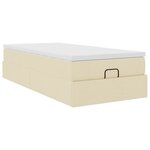 vidaXL Cadre de lit ottoman avec matelas crème 100x200cm tissu