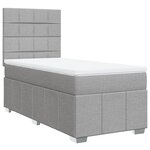 vidaXL Sommier à lattes de lit et matelas Gris clair 90x190 cm Tissu