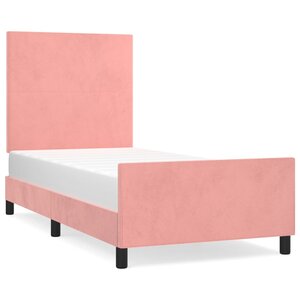 vidaXL Cadre de lit sans matelas rose 100x200 cm velours