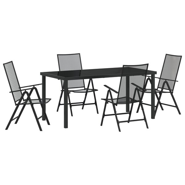 vidaXL Set de salle à manger de jardin 5 pièces en acier anthracite