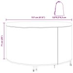 vidaXL Housse pour mobilier d'extérieur 157 x 157 x 71 cm Tissu 600D