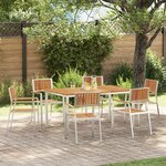 Ensemble de salle à manger de jardin vidaXL 7 pièces en bois massif d'acacia