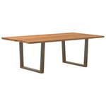 vidaXL Table à manger marron clair bois de chêne massif rectangulaire