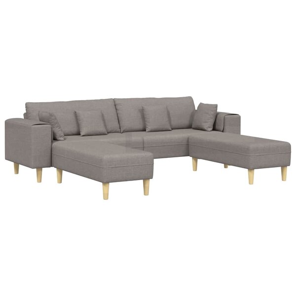vidaXL Sofa en tissu avec coussin 3 Pièces Taupe 208 cm tissu