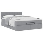 vidaXL Lit ottoman avec matelas gris clair 140x190 cm tissu