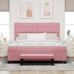 vidaXL Lit à ressorts avec tête de lit Rose 200 x 180 cm Velours
