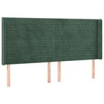 vidaXL Tête de lit à LED Vert foncé 163x16x118/128 cm Velours